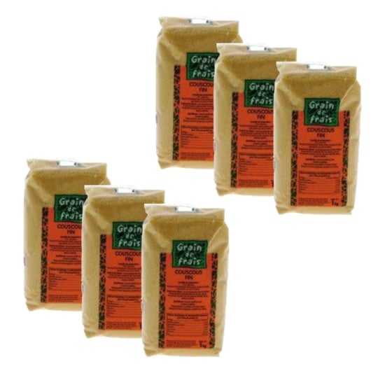 Lot 6x Couscous Fin - Grain De Frais - Paquet 1kg GRAIN DE FRAIS