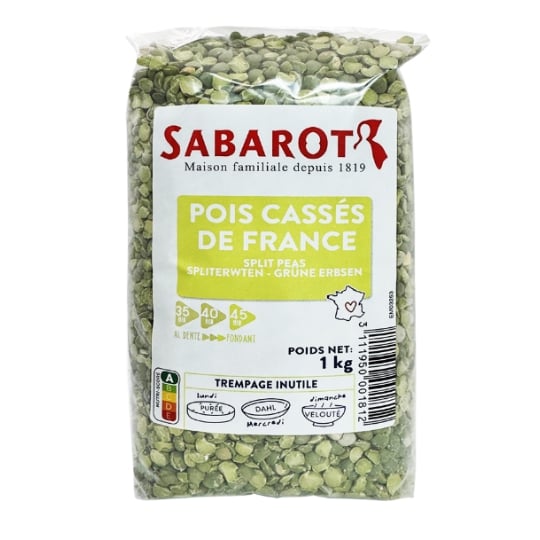Pois Cassés Verts France sachet 1kg - Sabarot SABAROT
