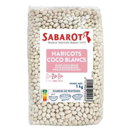 Haricots Cocos Blancs sachet 1kg - Sabarot SABAROT