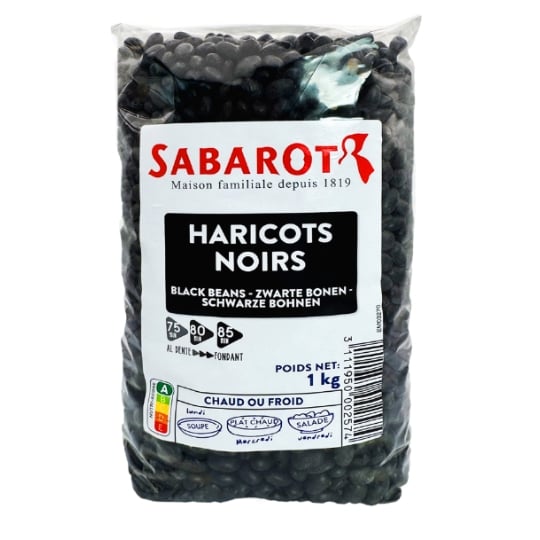 Haricots Noirs sachet 1kg - Sabarot SABAROT