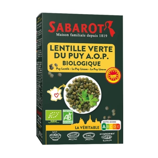 Lentille Verte Du Puy Bio A.O.P. étui 500g - Sabarot SABAROT