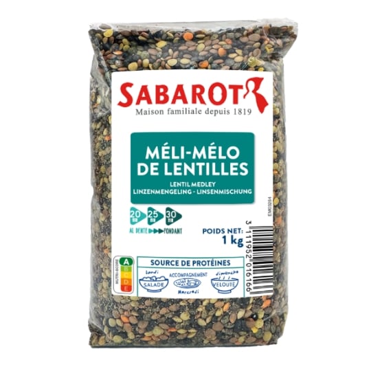 Lentilles Méli-mélo sachet 1kg - Sabarot SABAROT
