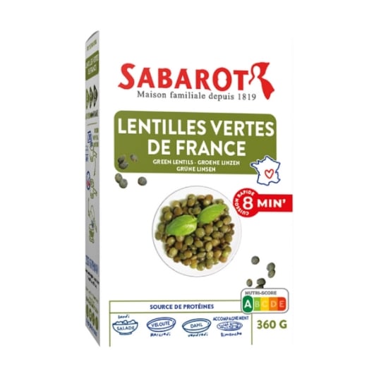 Lentilles Vertes De France "cuisson Rapide" étui 360g - Sabarot SABAROT