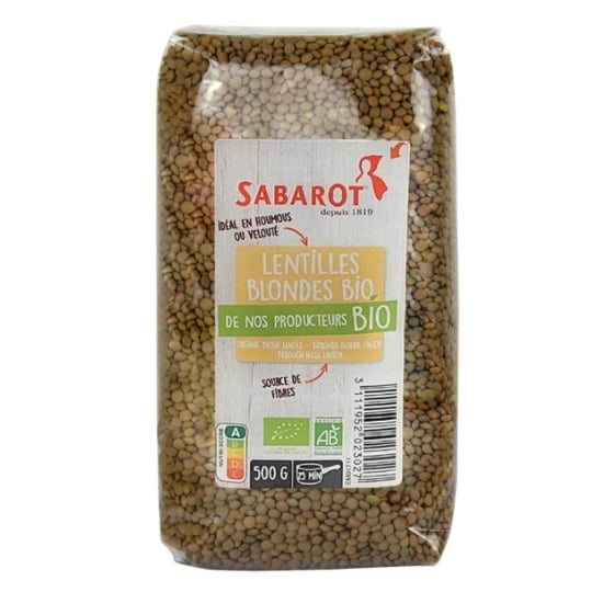 Lentilles Blondes Bio sachet 500g - Sabarot SABAROT