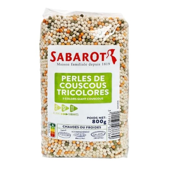 Perles De Couscous Tricolores Sachet 800g - Sabarot SABAROT