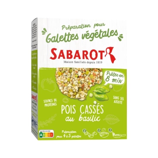 Préparation Pour Galettes Végétales - Pois Cassés Au Basilic - Sabarot SABAROT