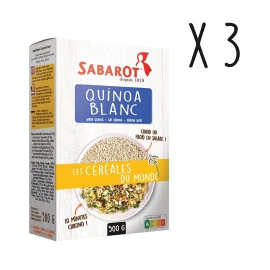 Sabarot - Lot X3 Quinoa Blanc - Étui 500g SABAROT