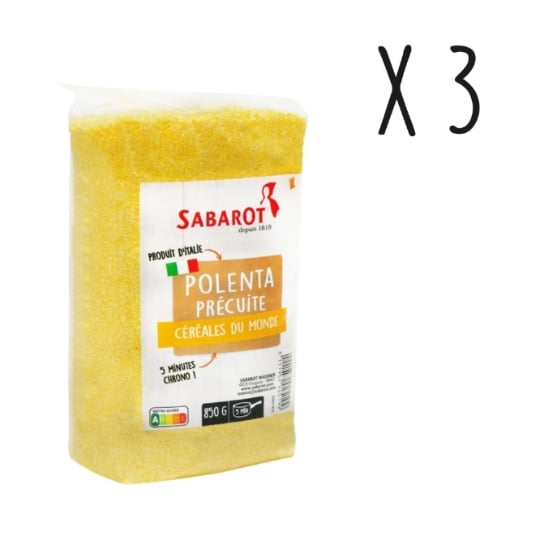 Sabarot - Lot X3 Polenta Précuite - Sachet 850g SABAROT