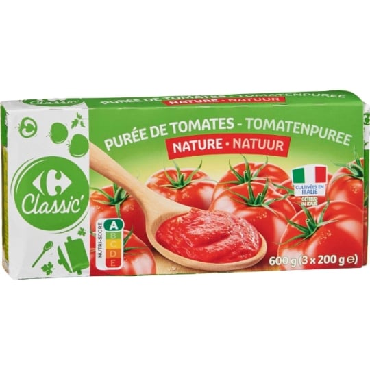 Purée de tomates nature CARREFOUR CLASSIC'