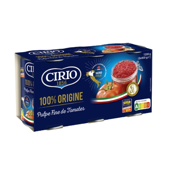 Pulpe fine de tomates 100% origine Nord Italie CIRIO