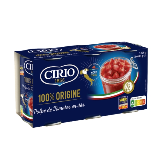 Pulpe de tomates en dés 100% origine Nord Italie CIRIO