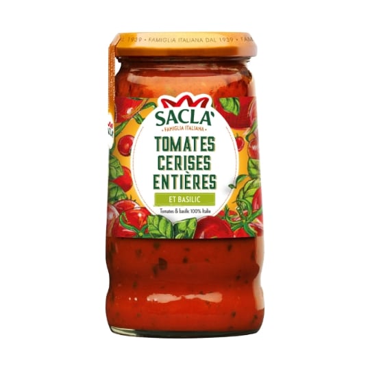 Sauce tomates cerises entières basilic SACLA