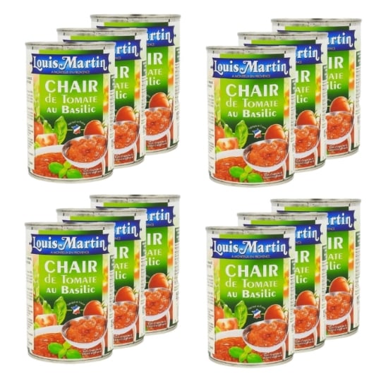 Lot 12x Chair De Tomate Au Basilic  - Louis Martin - Boîte 400g LOUIS MARTIN
