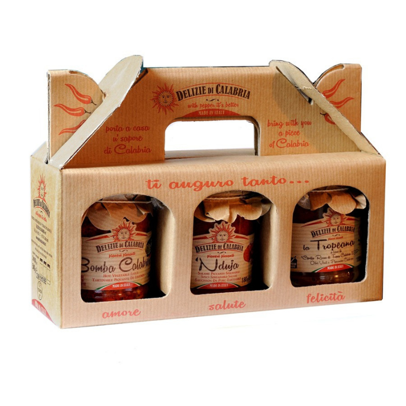 "i 3 Tesori" Trois Sauces Typiques De La Calabre: Bomba Calabrese, 'nduja, Tropeana  180 Gr X 3 DELIZIE DI CALABRIA