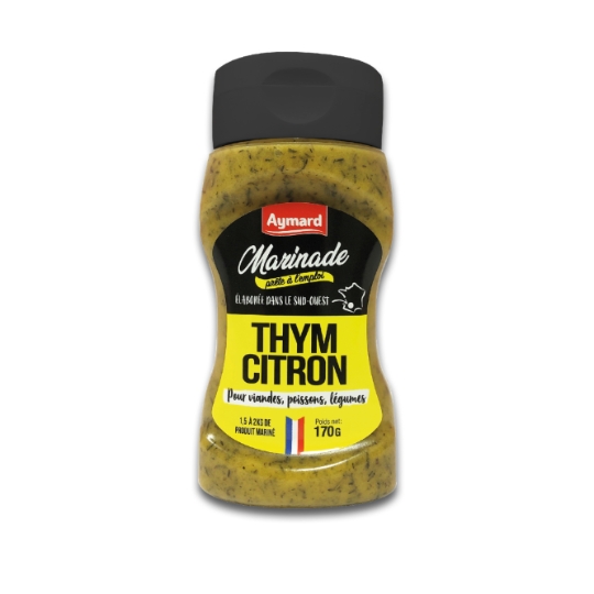 Aide Culinaire Marinade au Thym et Citron pour Viandes, Poissons et Légumes Elaboré dans le Sud-Ouest AYMARD