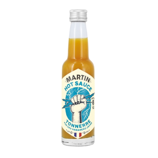 Sauce Piquante Tonnerre Pur Cru Habanero Jaune Force 8/12 MARTIN HOT SAUCE