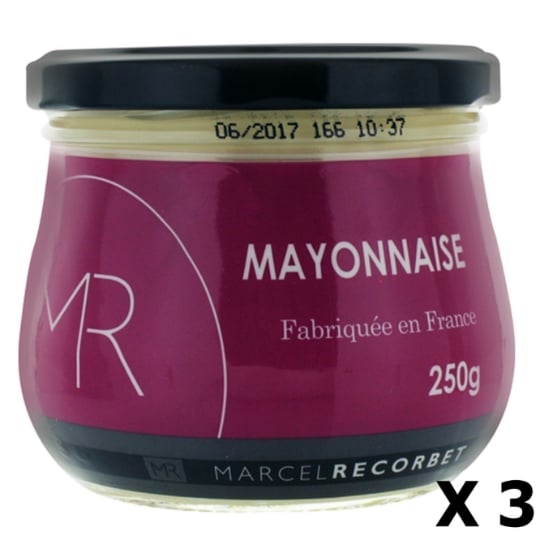 Lot 3x Mayonnaise À La Moutarde De Dijon - Mr - Pot 250g MARCEL RECORBET - MR
