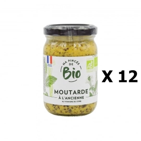 Lot 12x Moutarde À L'ancienne Au Vinaigre De Cidre Bio - Ma Pincée Bio - Pot 200g MA PINCÃ‰E BIO