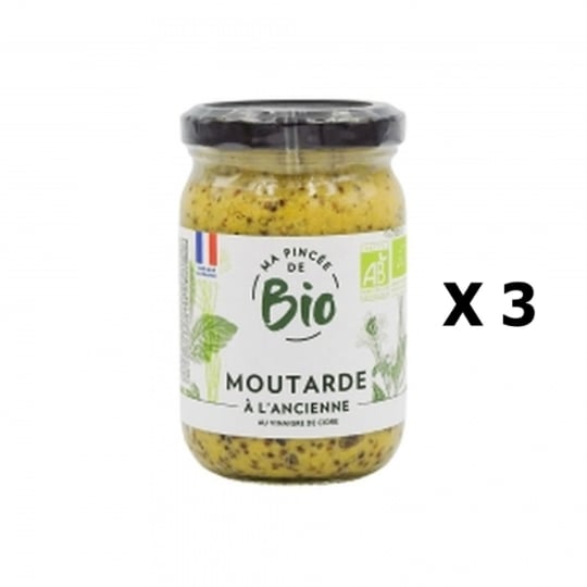Lot 3x Moutarde À L'ancienne Au Vinaigre De Cidre Bio - Ma Pincée Bio - Pot 200g MA PINCÃ‰E BIO