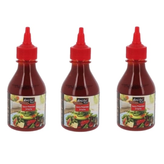 Lot 3x Sauce Pimentée Sriracha - Exotic Food - Bouteille 225g EXOTIC FOOD