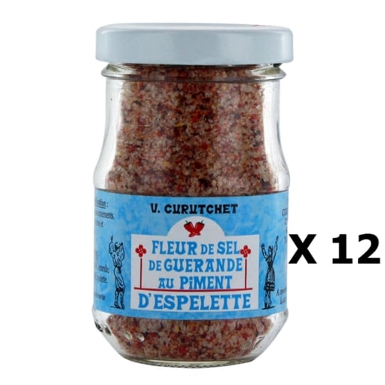 Lot 12x Fleur De Sel De Guérande Au Piment D'espelette - V. Curutchet - Pot 70g V. CURUTCHET