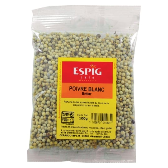 Poivre blanc en grains 100g ESPIG