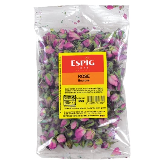 Rose fleurs et boutons pour cuisine indienne 50g ESPIG