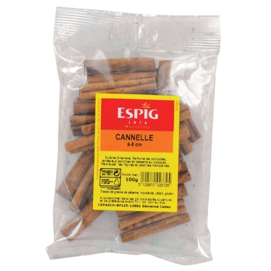 Cannelle épice en bâton 100g Epice indienne ESPIG