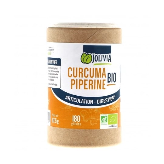 Curcuma Piperine Bio - 180 Gélules Végétales De 300 Mg JOLIVIA