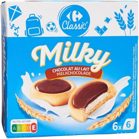 Biscuits Chocolat Lait Milky CARREFOUR CLASSIC'