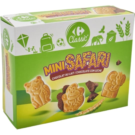 Biscuits Nappés Chocolat Lait Mini Safari CARREFOUR CLASSIC'