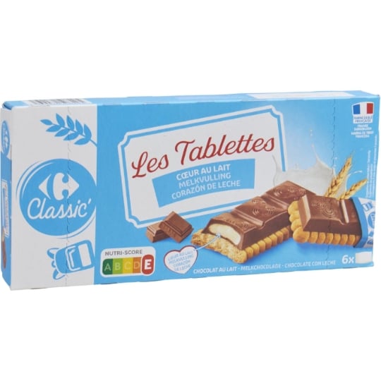 Biscuits Barres Cœur au Lait CARREFOUR CLASSIC'