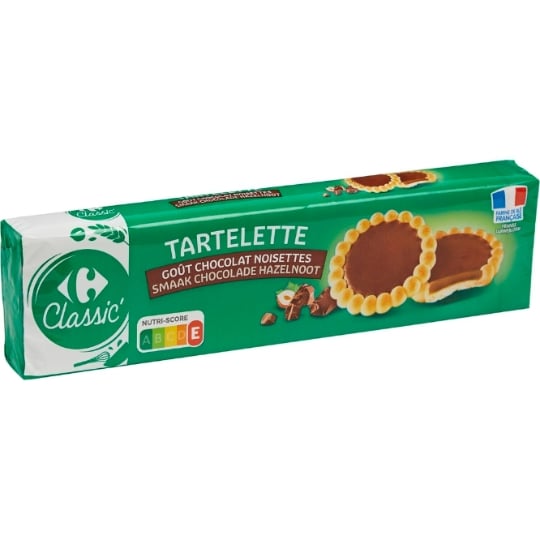 Biscuits Tartelette chocolat noisettes CARREFOUR CLASSIC'