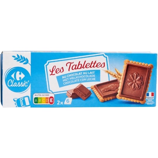 Biscuits Petit Beurre Tablette Chocolat au Lait CARREFOUR CLASSIC'