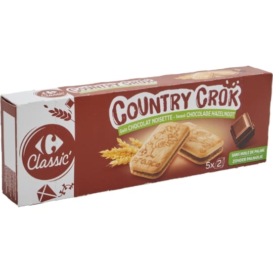 Biscuits Goût Chocolat Noisette Country Crok CARREFOUR CLASSIC'