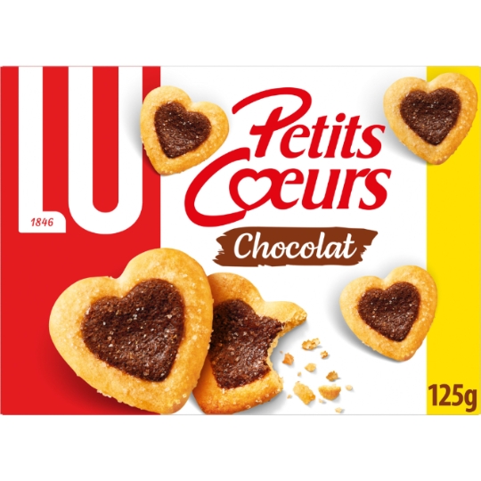 Biscuits feuilletés au chocolat Petits Cœurs LU