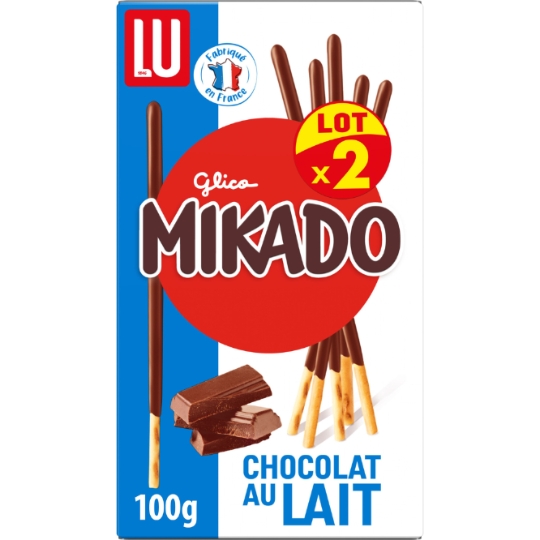 Biscuits nappés au chocolat au lait MIKADO LU