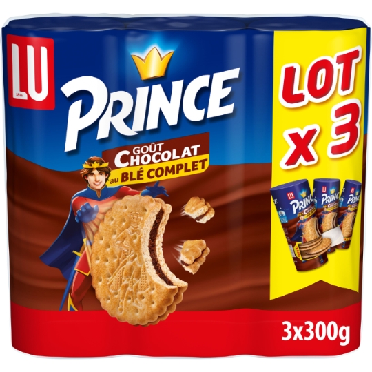 Biscuits fourrés au chocolat au blé complet Prince LU