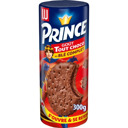 Biscuits fourrés tout chocolat au blé complet Prince LU