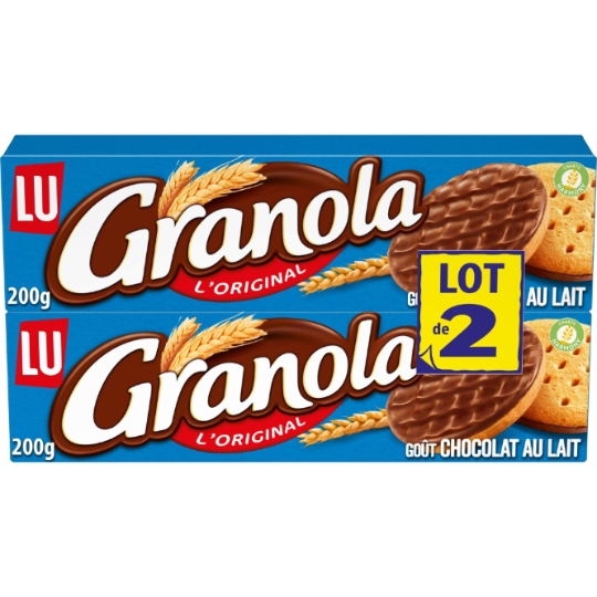 Biscuits sablés nappés au chocolat au lait Granola LU