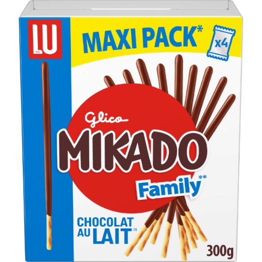 Biscuits nappés au chocolat au lait Mikado LU