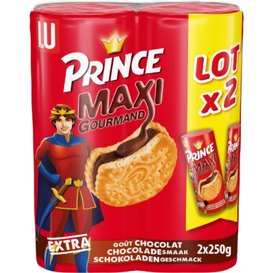 Biscuits fourrés au chocolat Maxi Gourmand Prince LU