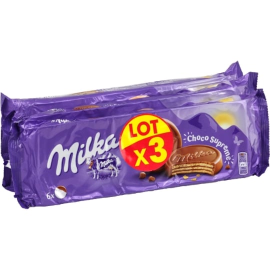 Biscuits gaufrettes enrobés au chocolat au lait Choco Suprême MILKA