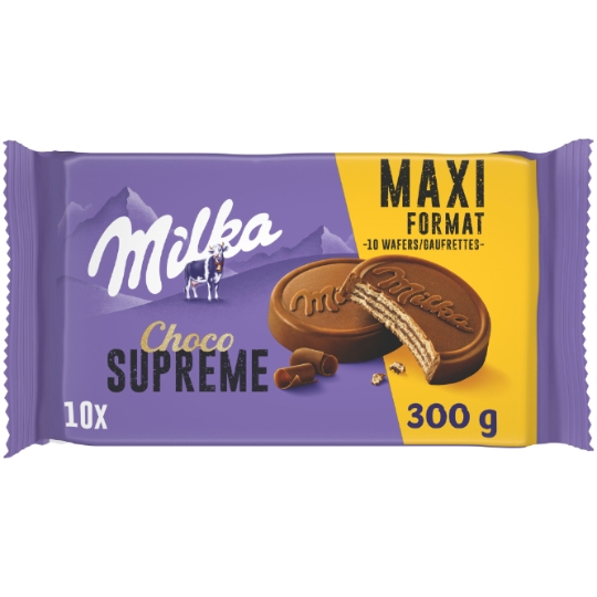 Biscuits gaufrettes enrobés au chocolat au lait Choco Suprême MILKA