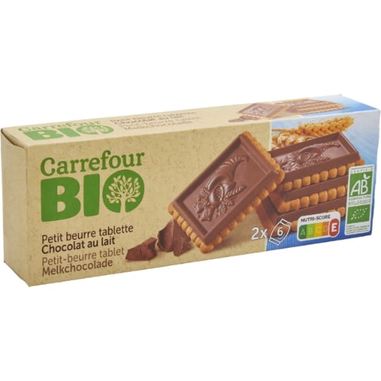 Biscuits bio petit beurre chocolat lait CARREFOUR BIO
