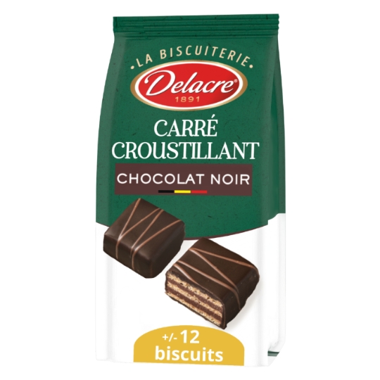 Biscuits Carré Croustillant Chocolat Noir DELACRE