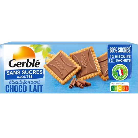 Biscuit chocolat lait sans sucres ajoutés GERBLE
