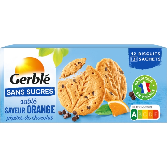Biscuit Orange Pépites Chocolat Sans Sucres GERBLE