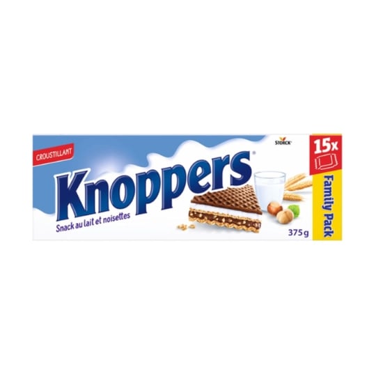 Gaufrette Fourrée au lait et Noisette KNOPPERS