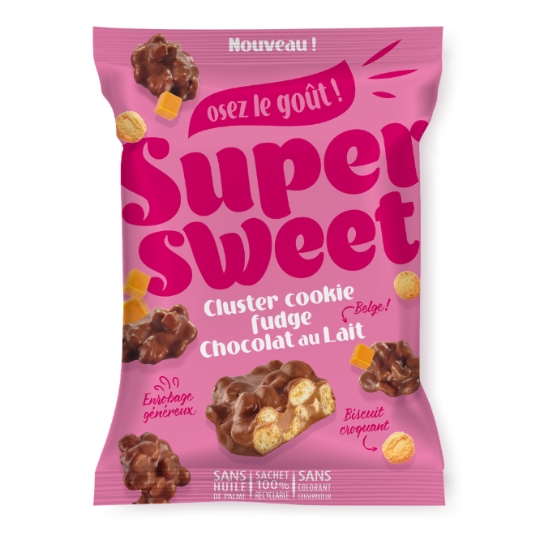 Biscuits Cluster Cookie Fudge Enrobés au Chocolat au Lait SUPERSWEET